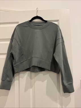 Cropped Crewneck Sweatshirt in Sage